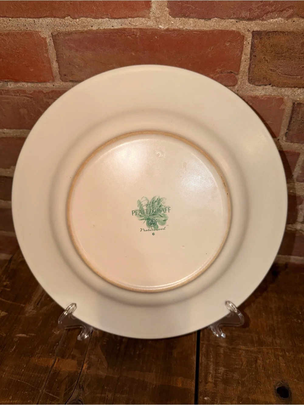 Pfaltzgraff Cream Dinner & Salad Plate Set Green Botanical Accents Set of 2 Vtg